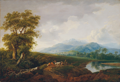 Landschaft mit Schneeberg by Franz Scheyerer