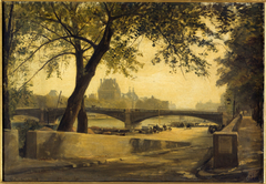 Le Pont de Solférino et le Pavillon de Flore, vus du quai d'Orsay, en 1888 by Charles Mercier