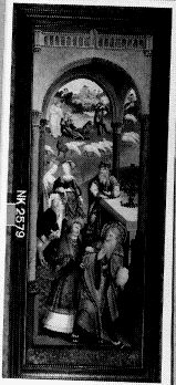 Linkerzijluik van een triptiek met voorstellingen uit het leven van Joachim en Anna: de weigering van het offer van de kinderloze Joachim by Master of Alkmaar