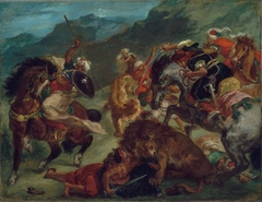 Lion Hunt by Eugène Delacroix