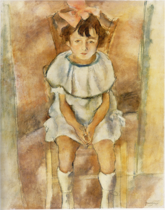 Little Girl with a Rose Ribbon by Jules Pascin