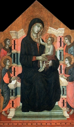 Madonna con il Bambino e quattro angeli by Master of Badia a Isola