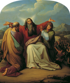 Moses, um den Sieg betend by Leopold Kupelwieser