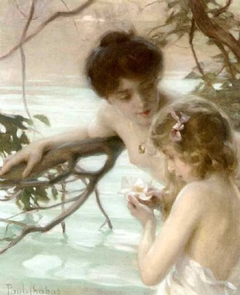 Mother and child bathing by Paul Émile Chabas