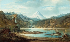 Mountain Landscape with Indians by John Mix Stanley