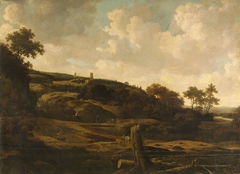 Mountainous Landscape, perhaps Sint Pietersberg with Lichtenberg Castle near Maastricht by Joris van der Haagen