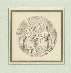 Mythologische voorstelling van Paris die Venus de appel (?) overhandigt by Louis Fabritius Dubourg