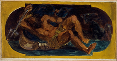 Neptune apaisant les flots : Esquisse pour le salon de la Paix à l'Hôtel de Ville de Paris by Eugène Delacroix