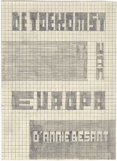 Ontwerp voor de omslag van de folder De toekomst van Europa by Mathieu Lauweriks