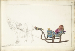 Paard en slede by Gerard ter Borch II