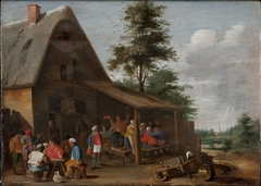 Peasants Feasting Outside a Village Inn by David Teniers the Younger