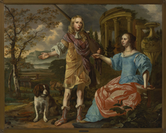 Portrait of a hunter with a lady