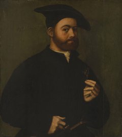 Portrait of a Man Holding a Rose by Ambrosius Benson