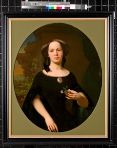 Portrait of Agatha Maria van Olst (1827-1878) by Gijsbert Buitendijk Kuyk