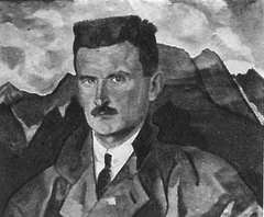 Portrait of Józef Diehl, with mountains in the background by Stanisław Ignacy Witkiewicz