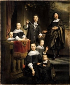 Portrat of a wine-merchant with his family by Cornelis Bisschop