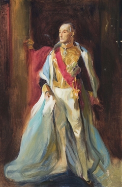 Preparatory sketch of Sir Daniel Rufus Isaacs (1860-1935), 1st Marquess of Reading and Viceroy of India, 1926, wearing the robes of the Grand Master of the Star of India by Philip de László