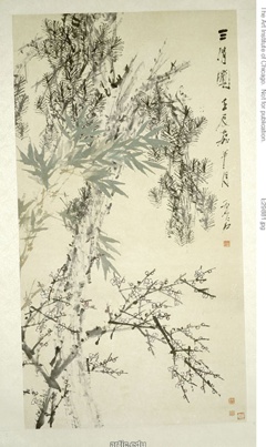 Prunus, Pine and Bamboo by Xu Gu