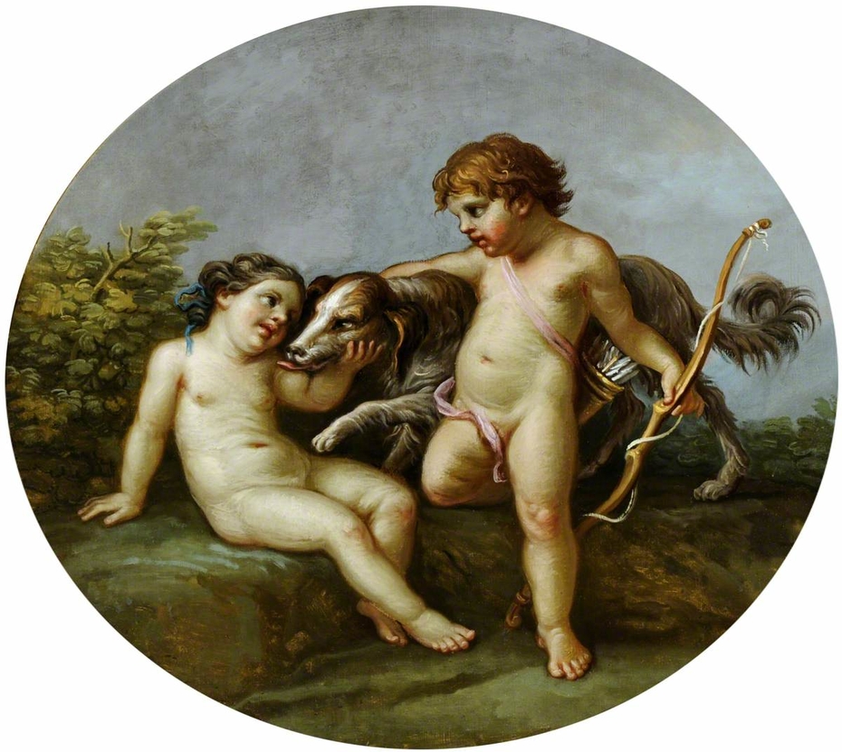Putti with a Dog