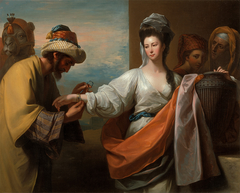 Rebecca Receiving the Bracelet at the Well by Benjamin West