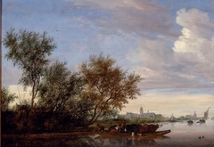 Riverlandscape with Nijenrode Castle by Salomon van Ruysdael