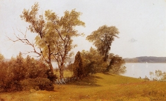 Sailboats on the Hudson at Irvington by Albert Bierstadt