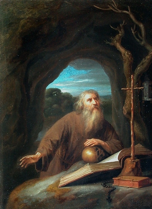 Saint Jérôme en prière dans une grotte