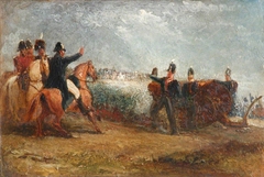 Scenes with the Duke of Wellington at the Battle of Waterloo (The Meeting of Wellington and Blücher at Waterloo and Wellington with Frontline Artillery at Waterloo)