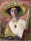 Self-Portrait in front of an easel