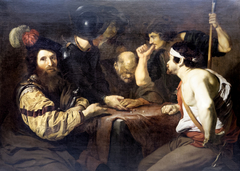 Soldats jouant aux dés la tunique du Christ. by Nicolas Régnier