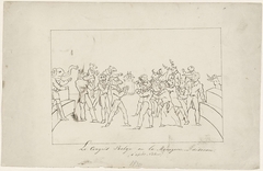 Spotprent op de onenigheid in het Belgische Nationale Congres over het verkiezen van een koning, 1831 by Unknown Artist
