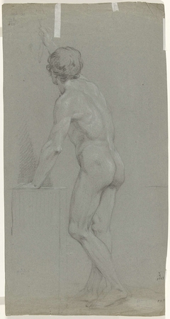 Staand mannelijk naakt, op de rug gezien naar links by Unknown Artist