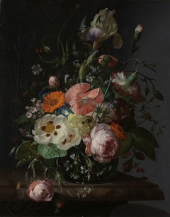 Still Life with Flowers on a Marble Tabletop