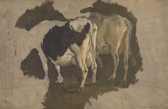 Study of two Cows, seen from behind