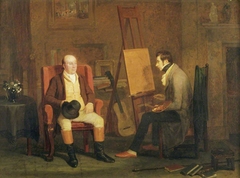 The Artist's Studio: Edward Villiers Rippingille (1798-1859) painting a Portrait by Edward Villiers Rippingille