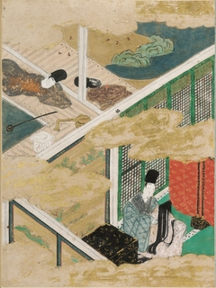 The Broom Tree (Hahakigi), Illustration to Chapter 2 of the Tale of Genji (Genji monogatari) by Tosa Mitsunobu