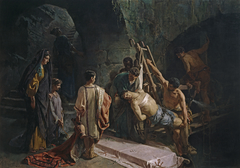 The Burial of Saint Sebastian by Alejandro Ferrant y Fischermans