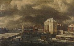 The Heiligewegspoort in Amsterdam in Winter by Jan van Kessel 1641-1680