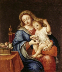The Madonna and Child with a Basket of Flowers by Anonymous