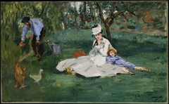 The Monet Family in Their Garden at Argenteuil by Edouard Manet