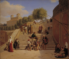 The Upper Flights of the Spanish Steps in Rome by Julius Friedlænder