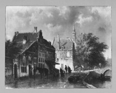 the Voldersgracht in Haarlem by Cornelis Springer