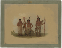 Two Arapaho Warriors and a Woman by George Catlin