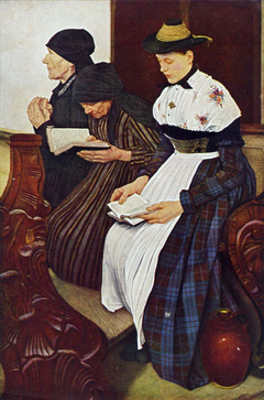 Three Women in Church by Wilhelm Leibl