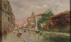 Venetian Canal under the Rain by Antonio Reyna Manescau