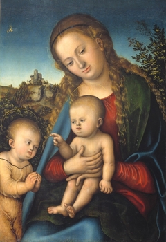 Virgin and Child adored by the infant St John by Lucas Cranach the Elder