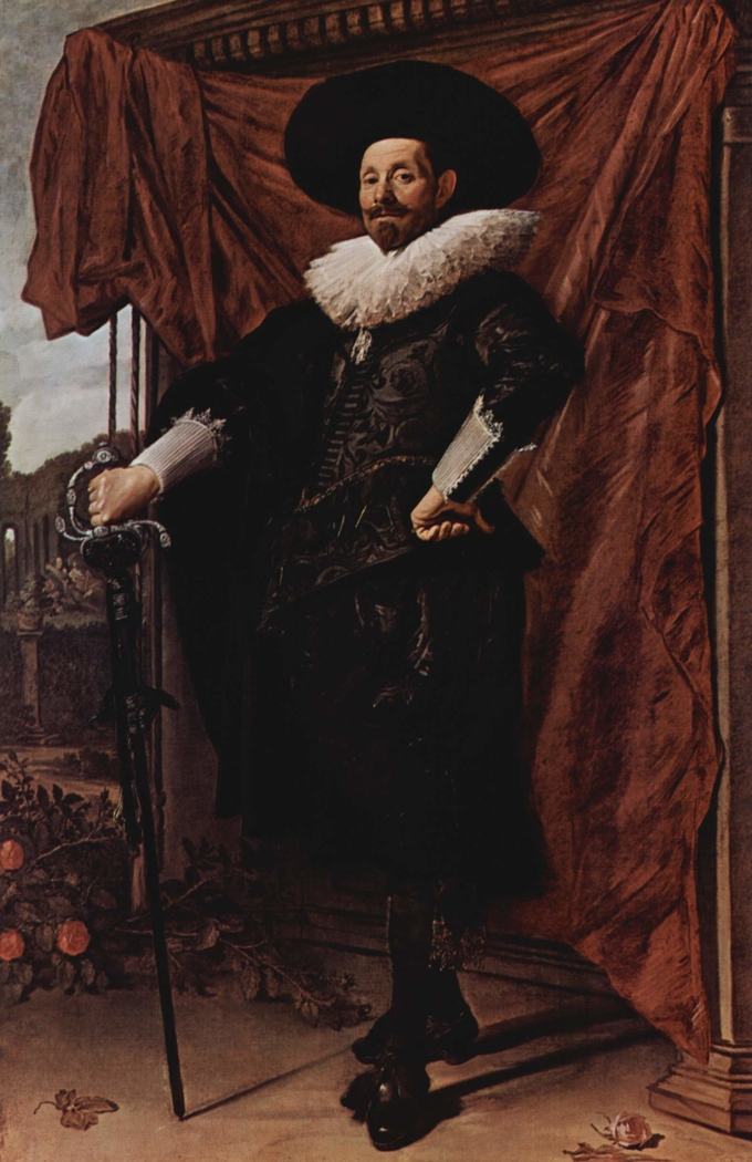 Willem van Heythuysen posing with a sword