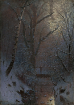 Winter. Winter Night by László Mednyánszky