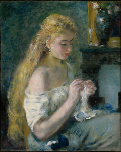 Woman Crocheting by Auguste Renoir