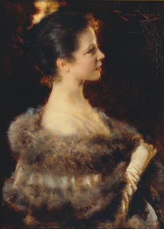 Woman in Evening Gown by Romà Ribera i Cirera